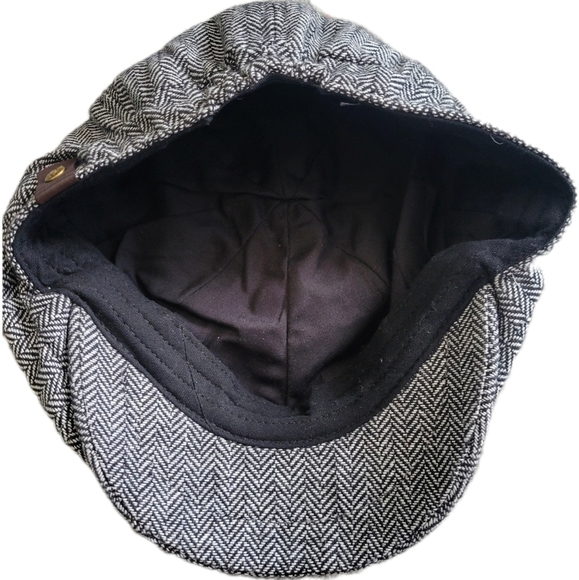 Style USA / Men's Newsboy Hat / OS / Gray Herringbone - Picture 2 of 4